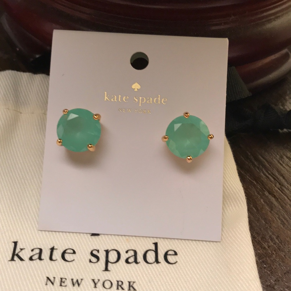 NWT Kate Spade Round Light Green Earrings